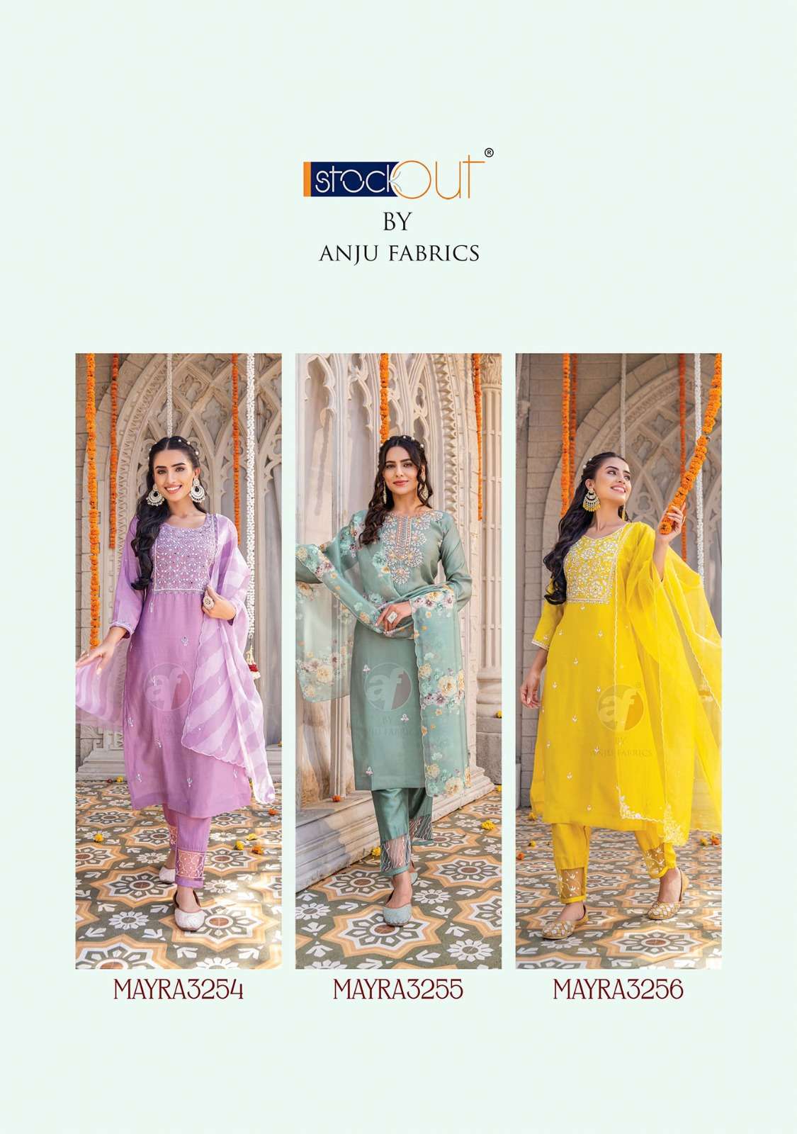 Anju Mayra vol-3 Kurti Pant with Dupatta Wholesale catalog