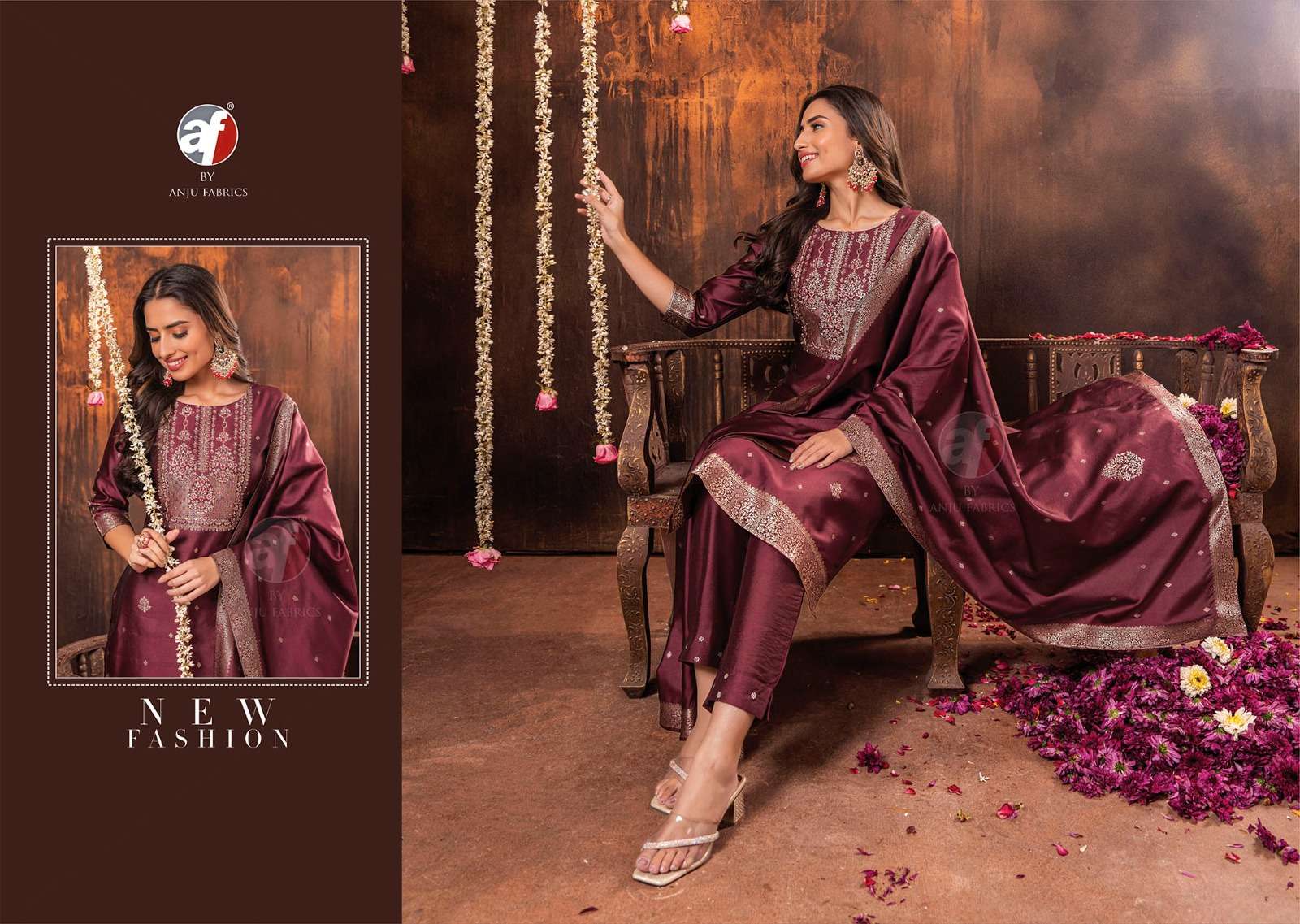 Anju Silk Affair vol -2  Kurti Pant with Dupatta Wholesale catalog