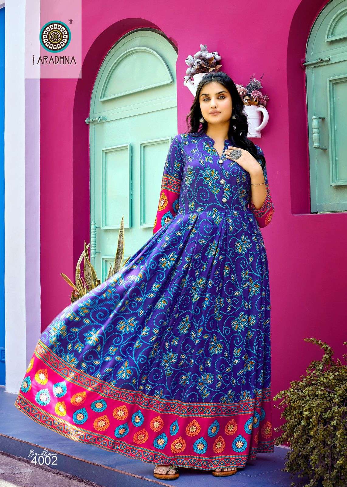 Festive Collection Bandhani Kurti - Aarshi Fashions - 3901330