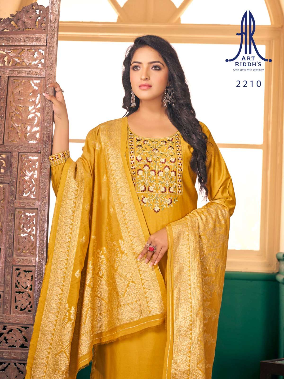 Art Ridh Vol -1 Pure modal chanderi with jecard duppta Kurti Wholesale catalog