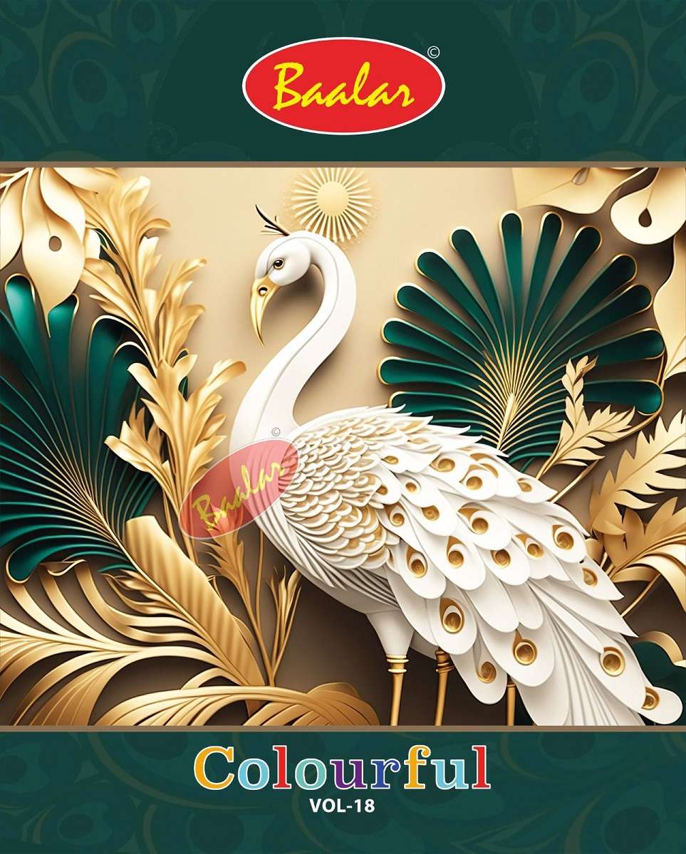  Baalar Colourful Vol-18 - Dress Material  - Wholesale Catalog