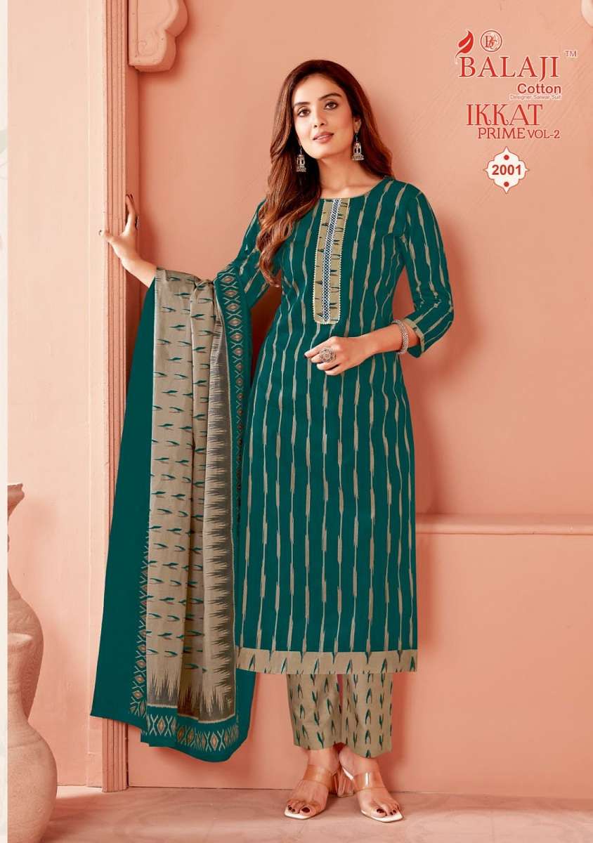 Balaji Ikkat Prime Vol-2 – Kurti Pant With Dupatta - Wholesale Catalog