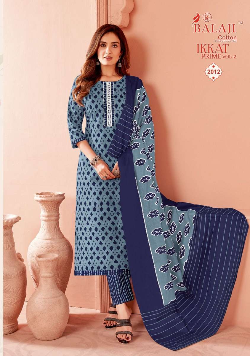 Balaji Ikkat Prime Vol-2 – Kurti Pant With Dupatta - Wholesale Catalog