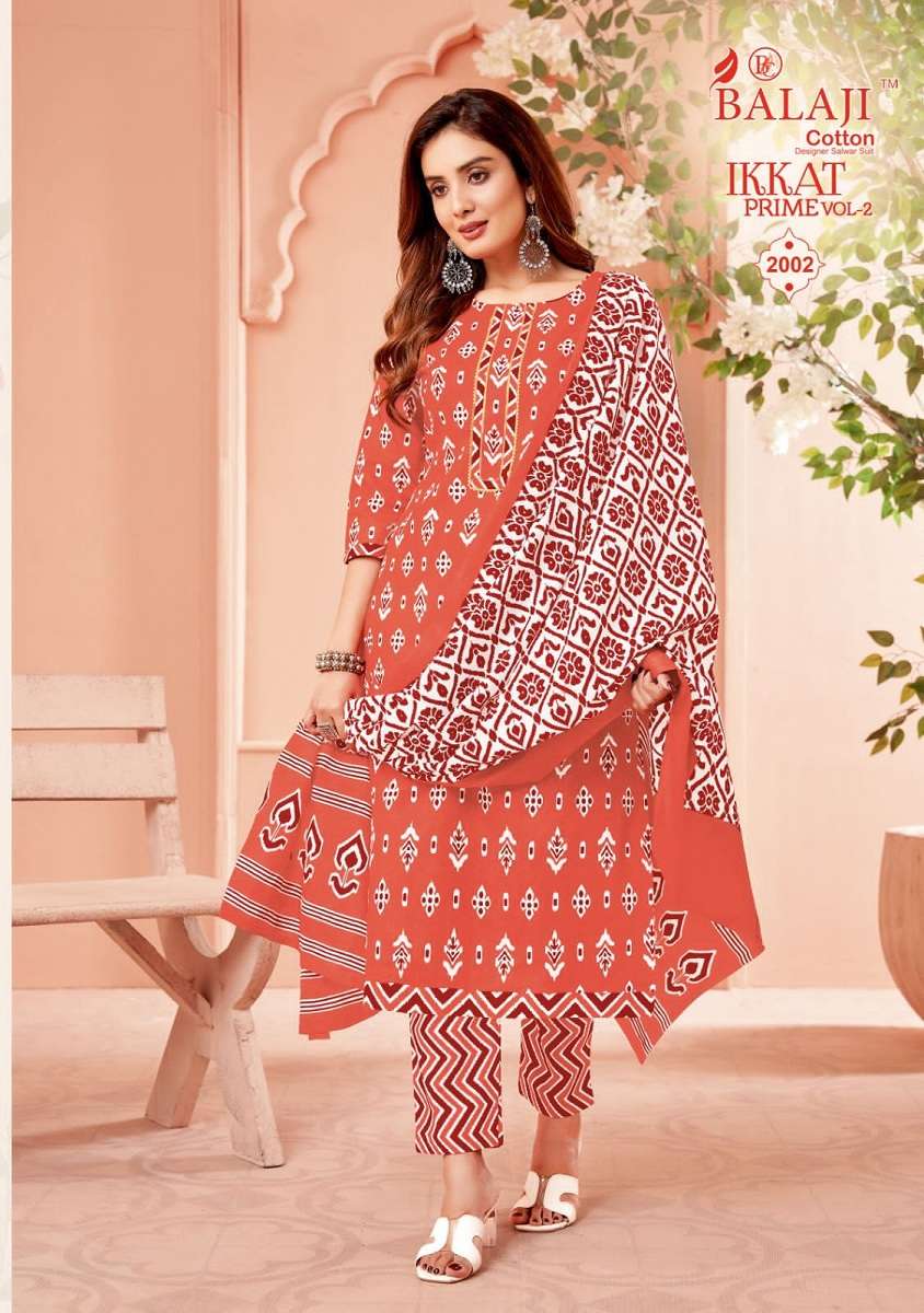 Balaji Ikkat Prime Vol-2 – Kurti Pant With Dupatta - Wholesale Catalog