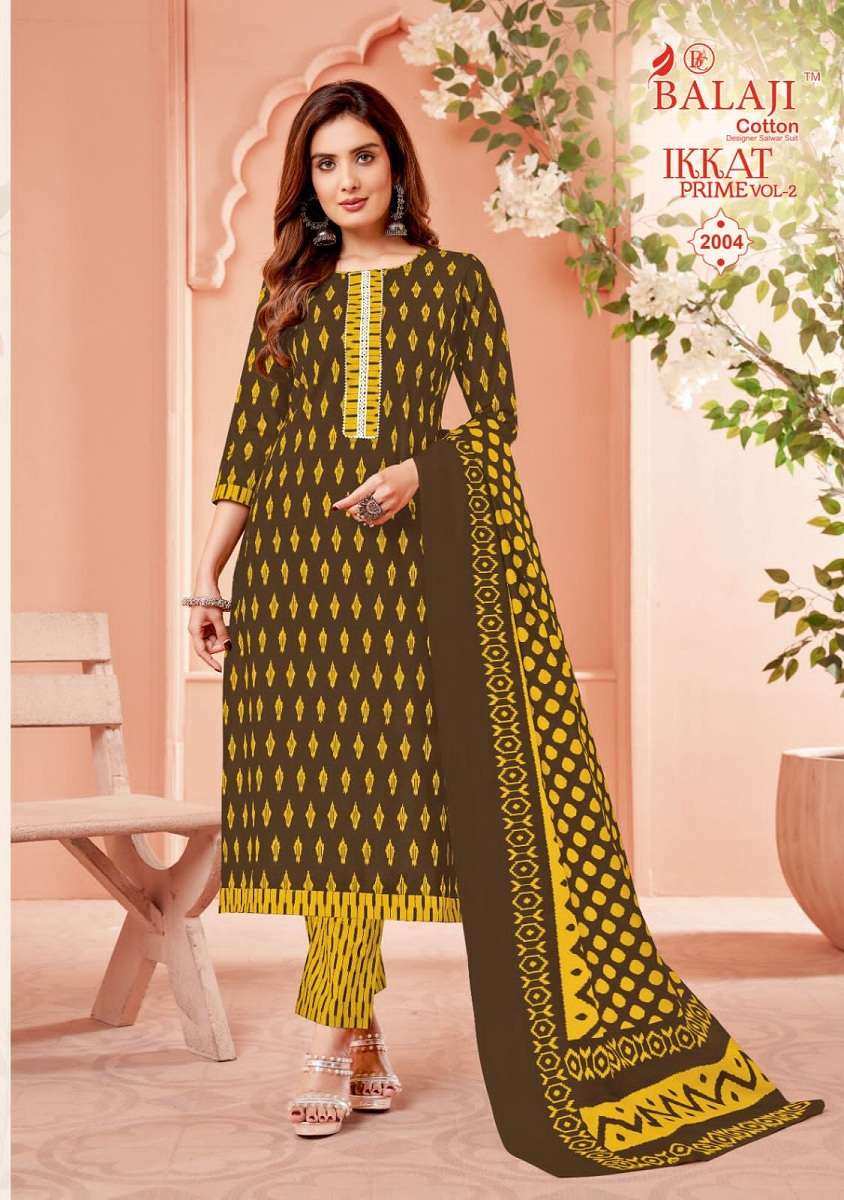 Balaji Ikkat Prime Vol-2 – Kurti Pant With Dupatta - Wholesale Catalog