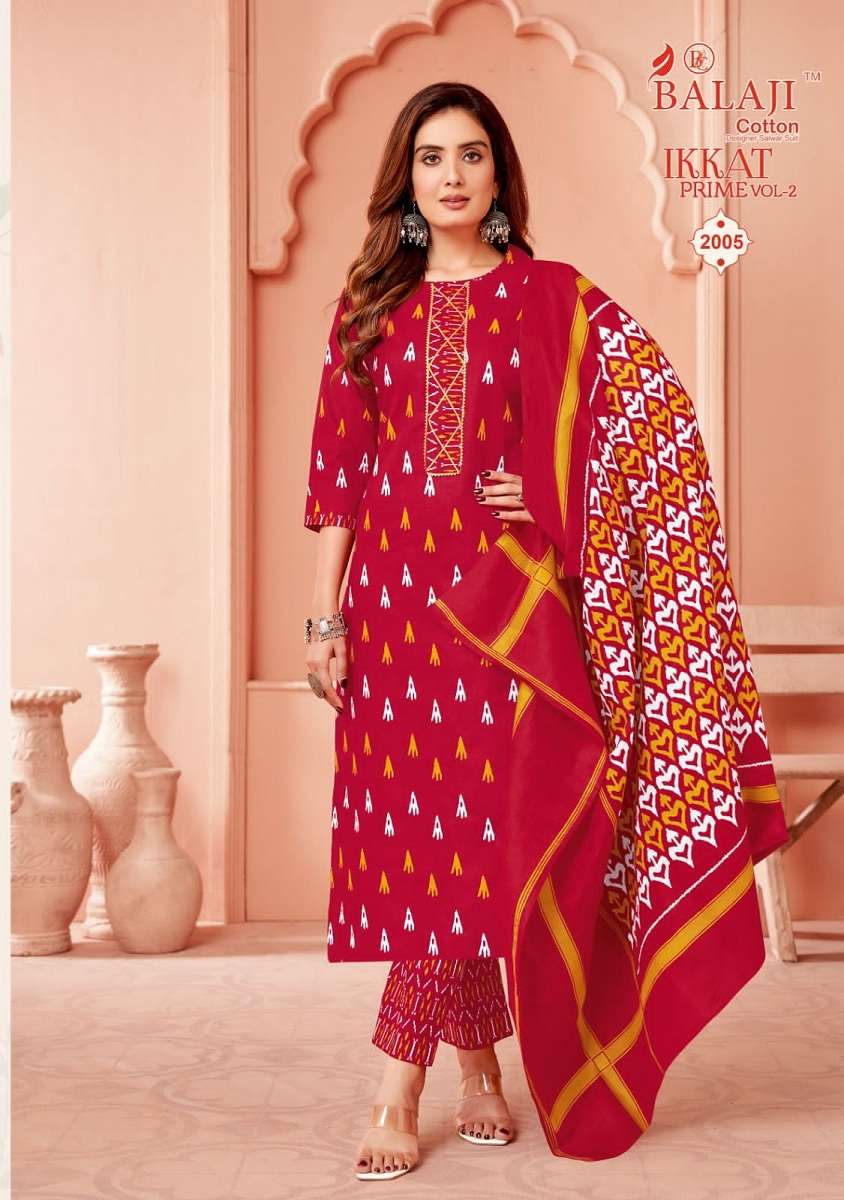 Balaji Ikkat Prime Vol-2 – Kurti Pant With Dupatta - Wholesale Catalog