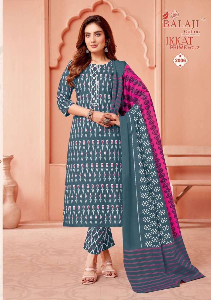 Balaji Ikkat Prime Vol-2 – Kurti Pant With Dupatta - Wholesale Catalog