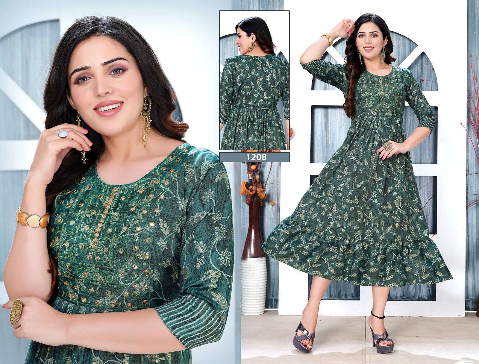 BEAUTY QUEEN ICE-CREAM CAPSULE FOIL PRINT KURTI WHOLESALE CATALOG