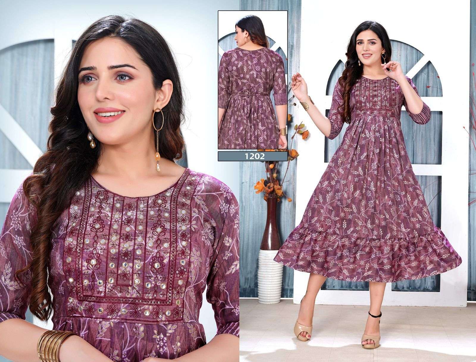 BEAUTY QUEEN ICE-CREAM CAPSULE FOIL PRINT KURTI WHOLESALE CATALOG