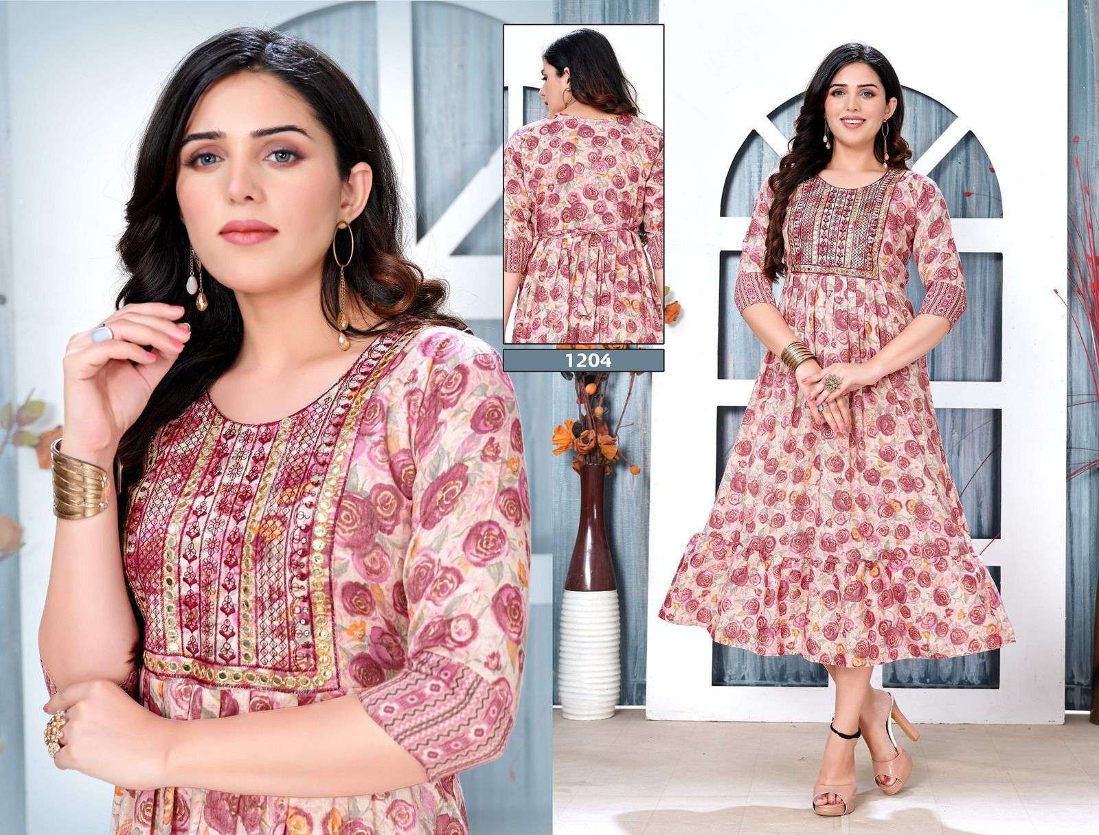 BEAUTY QUEEN ICE-CREAM CAPSULE FOIL PRINT KURTI WHOLESALE CATALOG