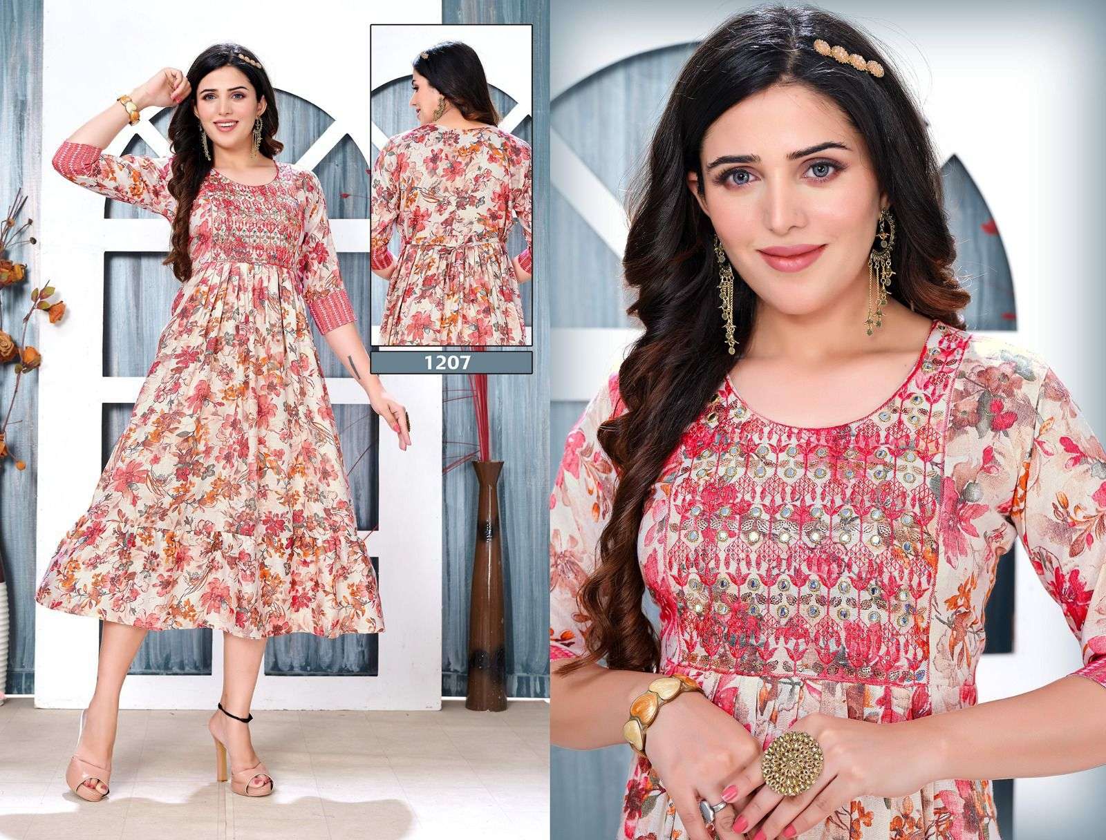 BEAUTY QUEEN ICE-CREAM CAPSULE FOIL PRINT KURTI WHOLESALE CATALOG