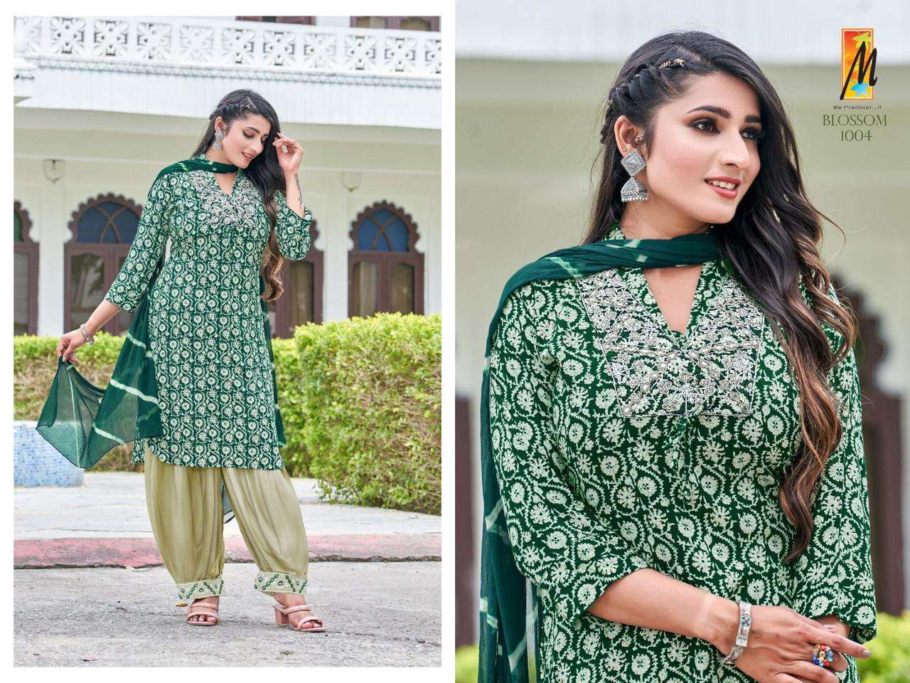 Blossom AFGHANI  Reyon FOIL print Kurti Wholesale catalog