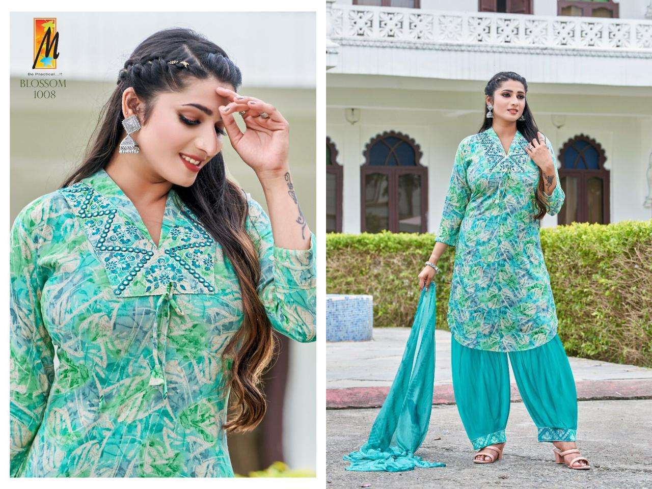 Blossom AFGHANI  Reyon FOIL print Kurti Wholesale catalog