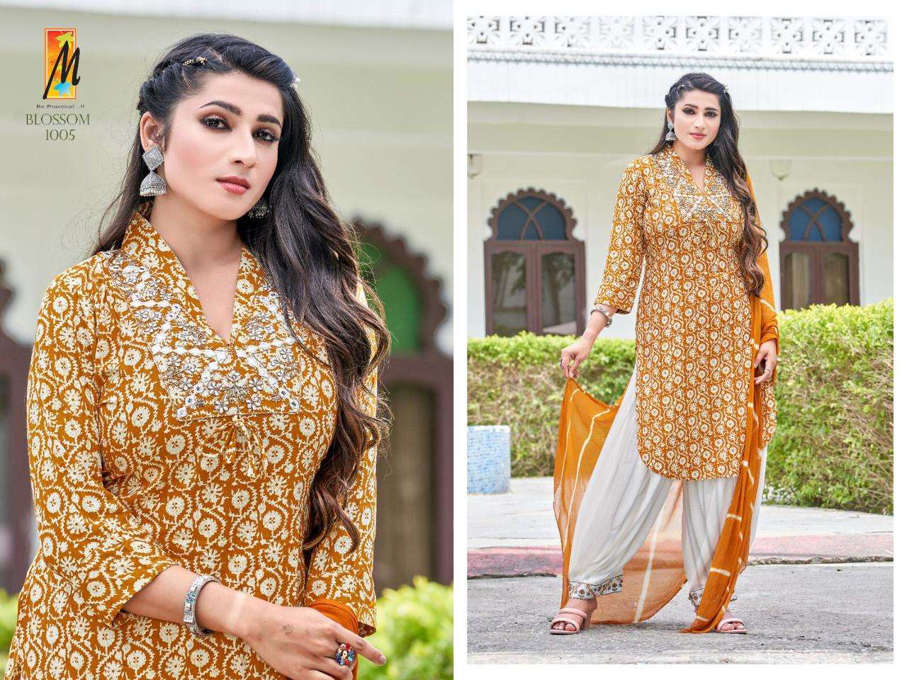 Blossom AFGHANI  Reyon FOIL print Kurti Wholesale catalog