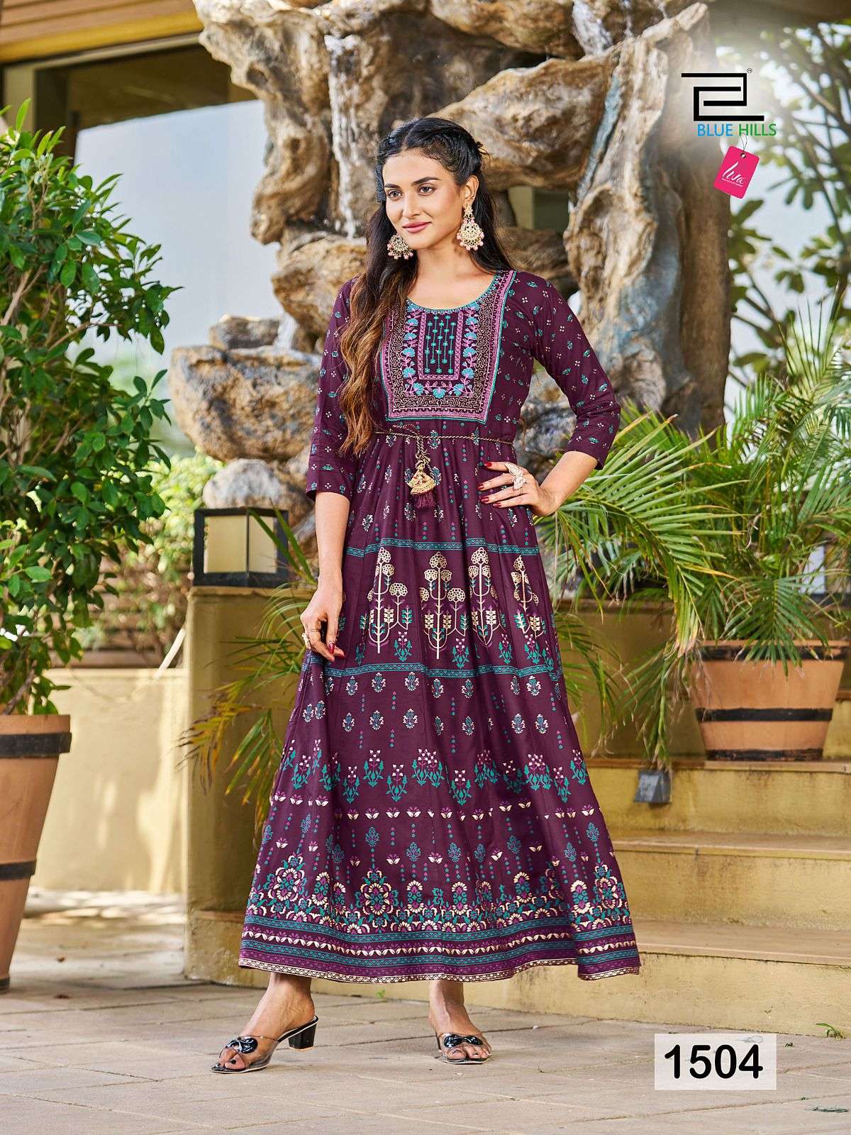 BLUE HILLS Diwali night VOL -15  Gown Kurti Wholesale catalog