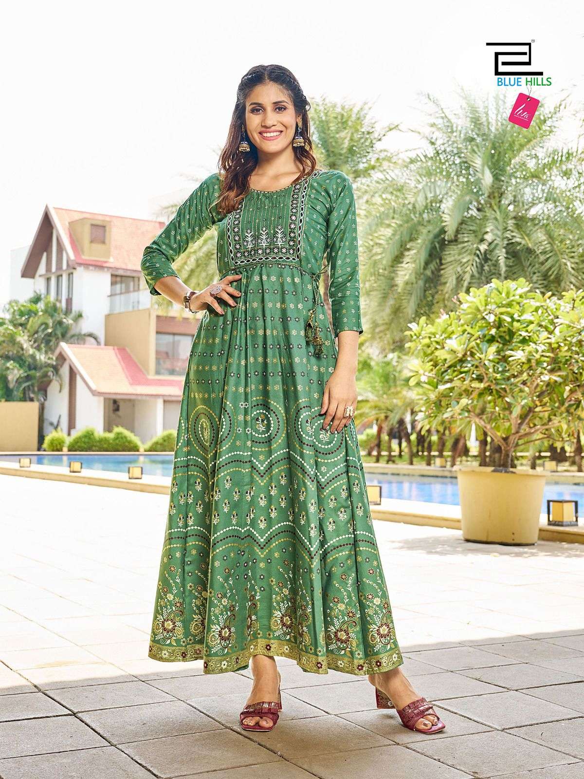 BLUE HILLS Diwali night VOL -15  Gown Kurti Wholesale catalog