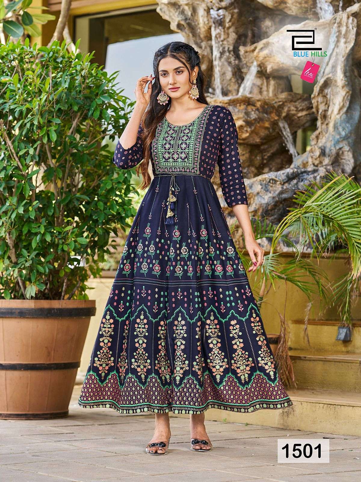 BLUE HILLS Diwali night VOL -15  Gown Kurti Wholesale catalog