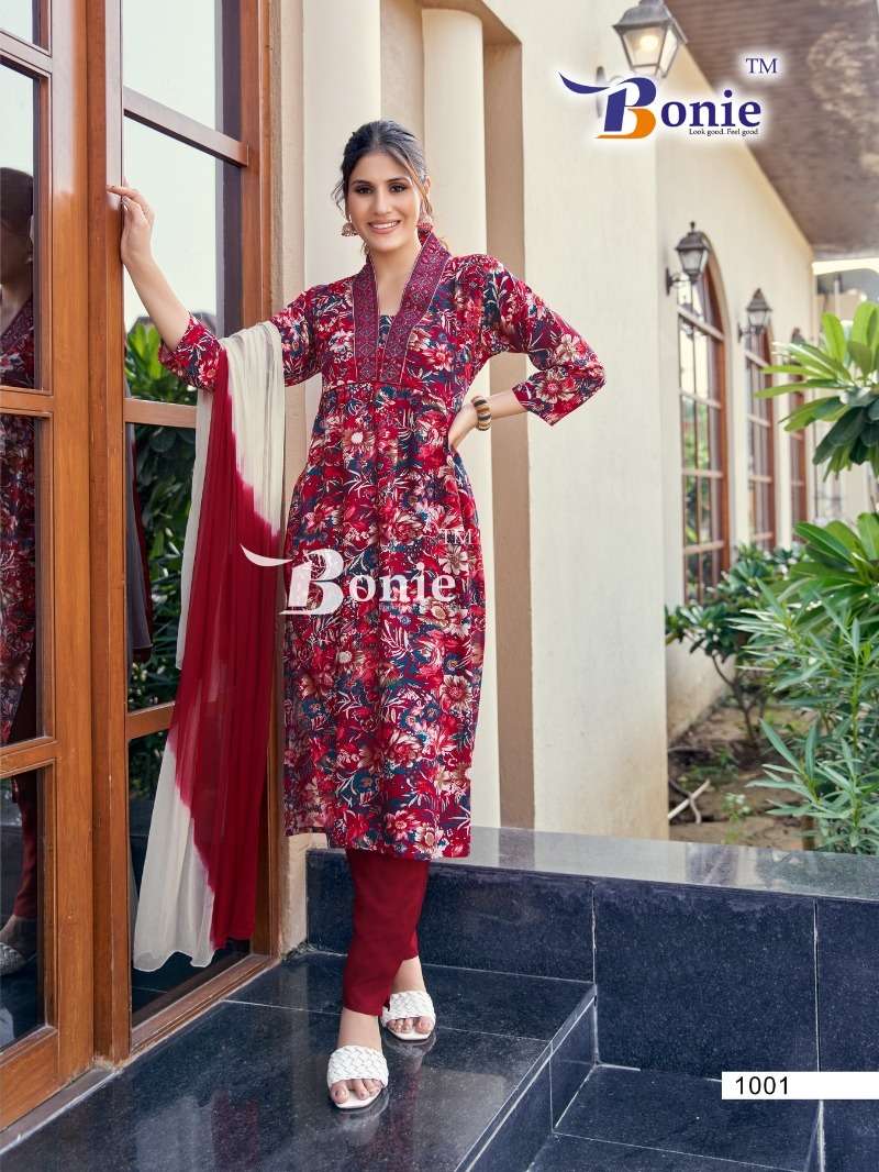 BONIE CHERRY KURTI PANT DUPATTA Wholesale catalog