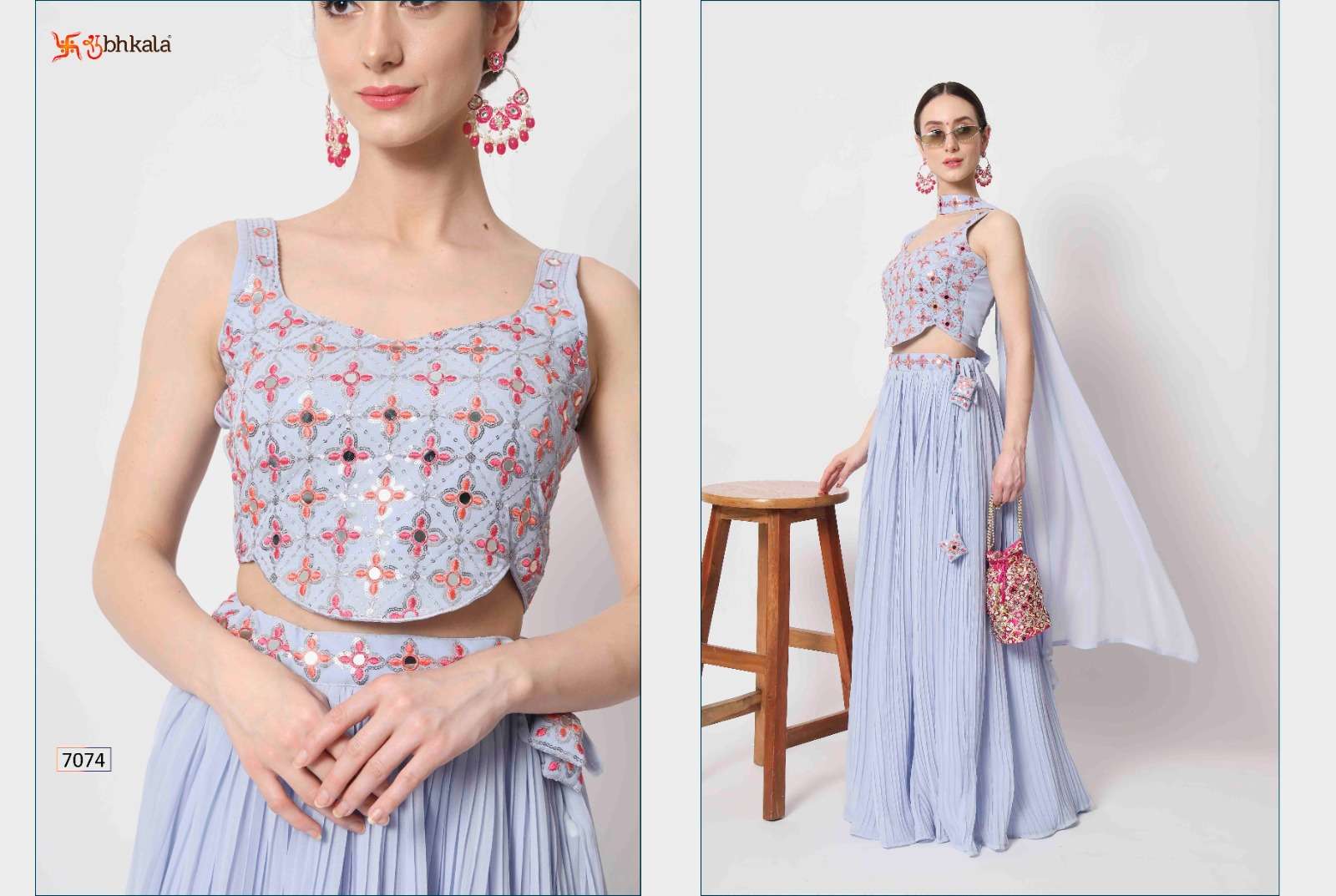 Bridal Thread 7074 Embroidered Lehenga Choli Wholesale catalog