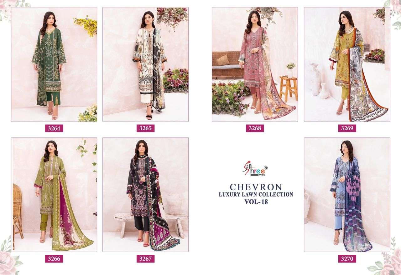 CHEVRON LUXURY LAWN COLLECTION VOL-18 COTTON Salwar Kameez Wholesale catalog