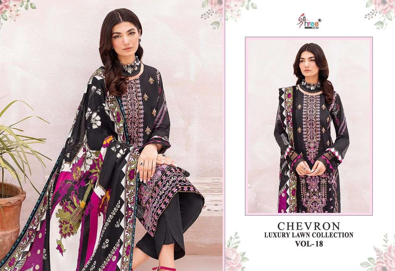 CHEVRON LUXURY LAWN COLLECTION VOL-18 SIFFON Salwar Kameez Wholesale catalog