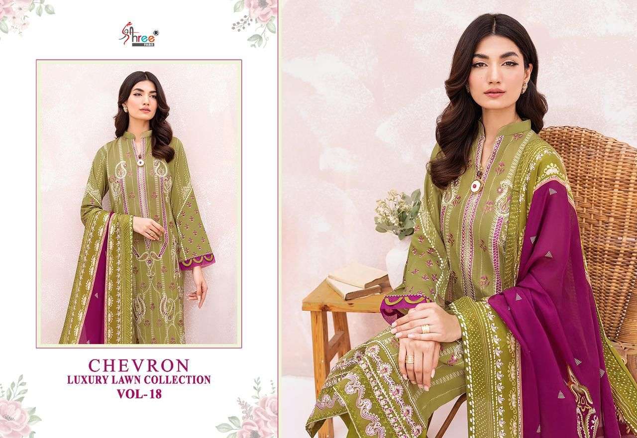 CHEVRON LUXURY LAWN COLLECTION VOL-18 SIFFON Salwar Kameez Wholesale catalog