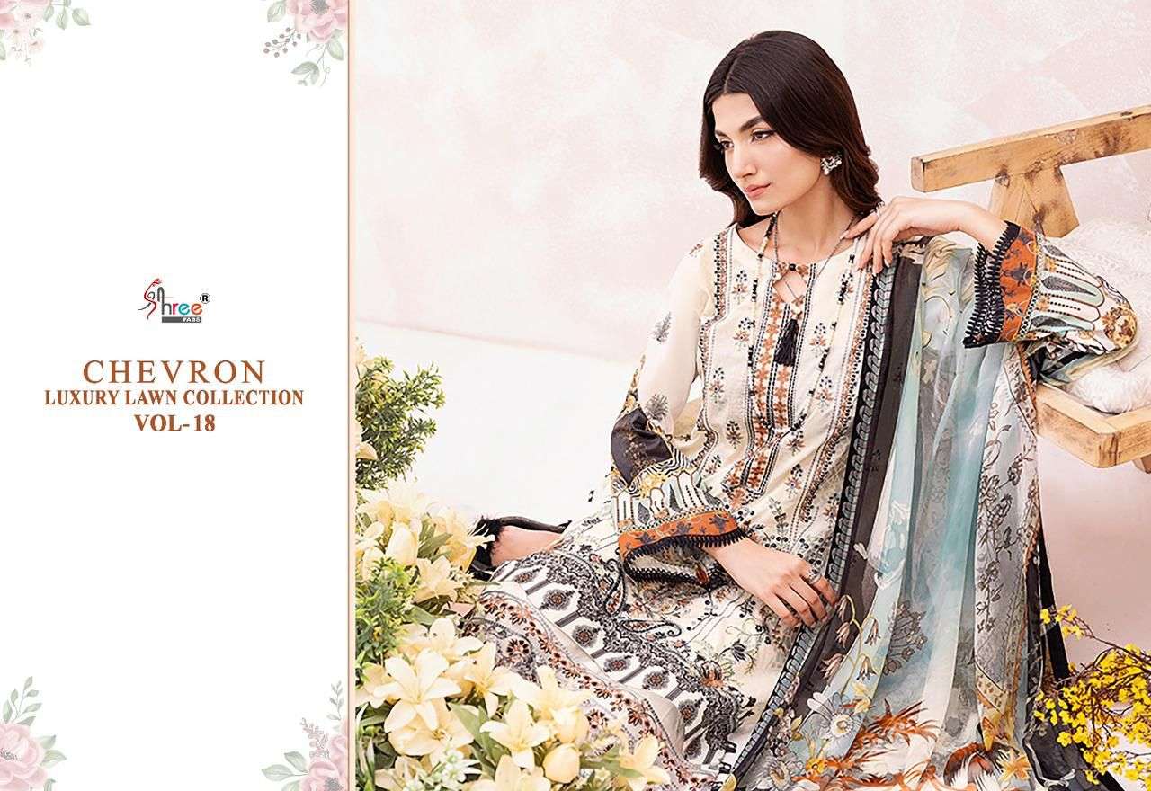 CHEVRON LUXURY LAWN COLLECTION VOL-18 SIFFON Salwar Kameez Wholesale catalog
