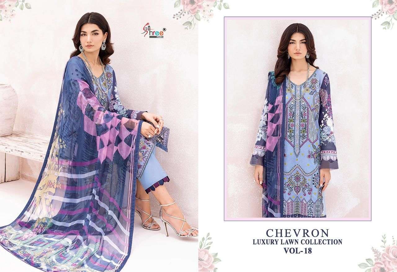 CHEVRON LUXURY LAWN COLLECTION VOL-18 SIFFON Salwar Kameez Wholesale catalog