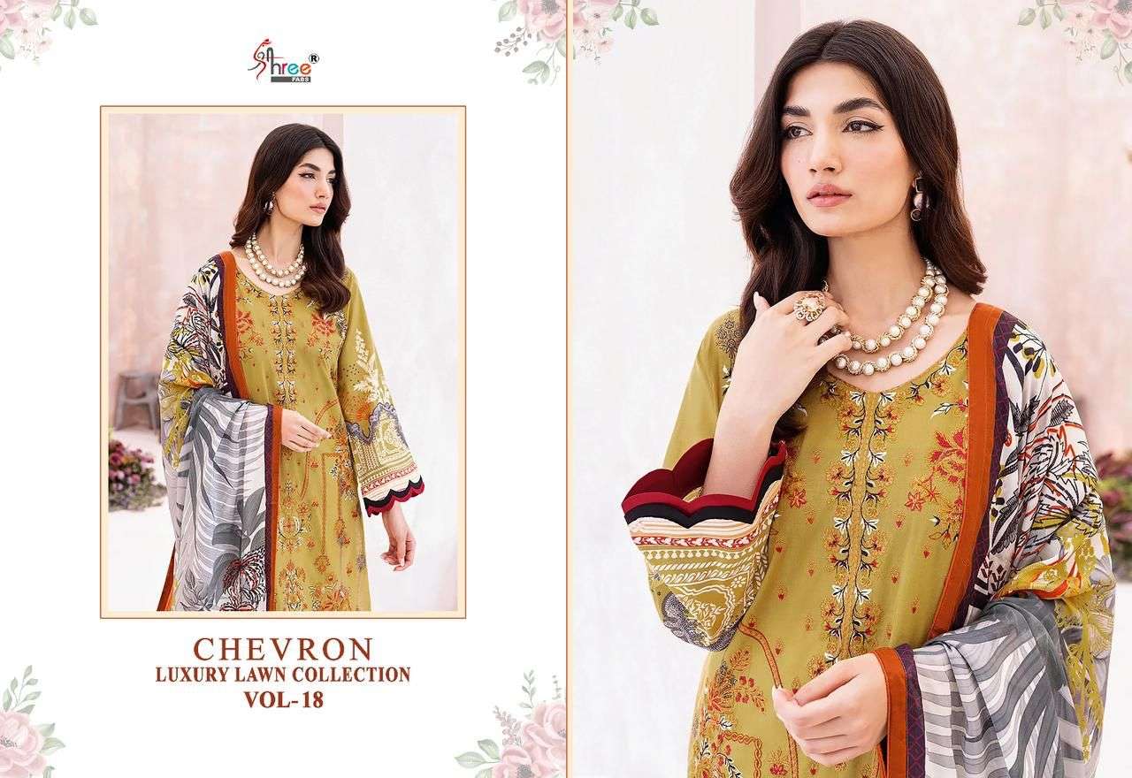CHEVRON LUXURY LAWN COLLECTION VOL-18 SIFFON Salwar Kameez Wholesale catalog
