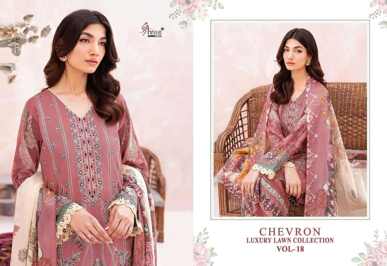 CHEVRON LUXURY LAWN COLLECTION VOL-18 SIFFON Salwar Kameez Wholesale catalog