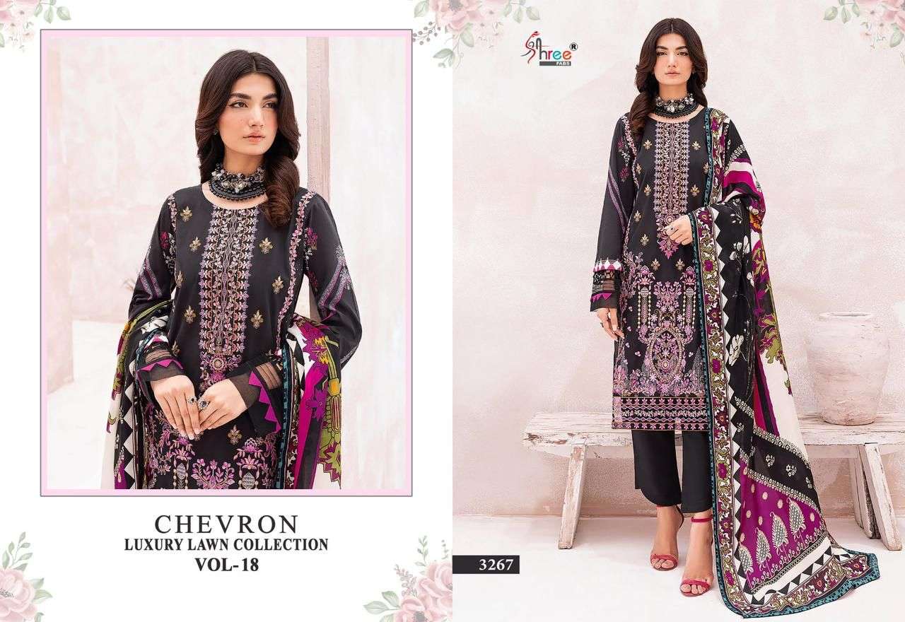 CHEVRON LUXURY LAWN COLLECTION VOL-18 SIFFON Salwar Kameez Wholesale catalog