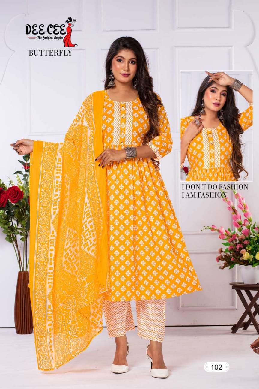 DeeCee BUTTERFLY Cotton Kurti Wholesale catalog