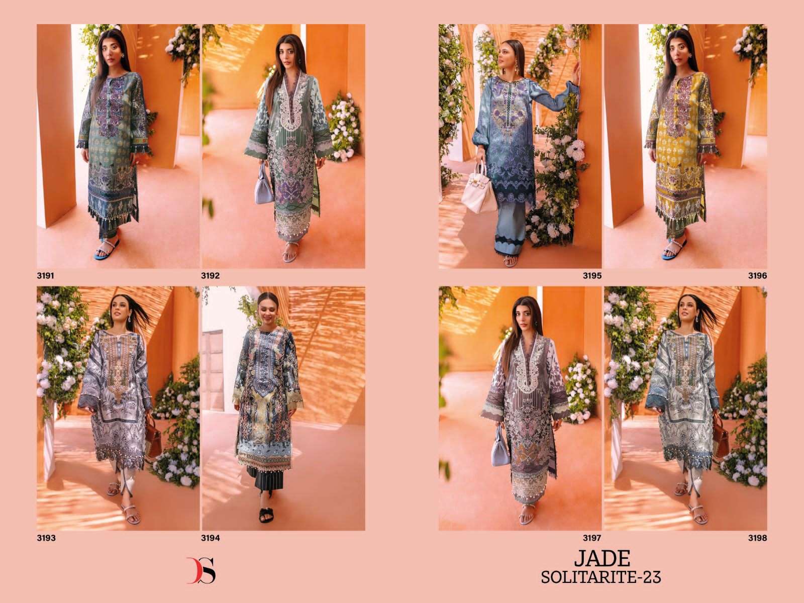 Deepsy Jade Solitarite Vol 23 Chiffon Dupatta Pakistani Salwar Suits Wholesale catalog
