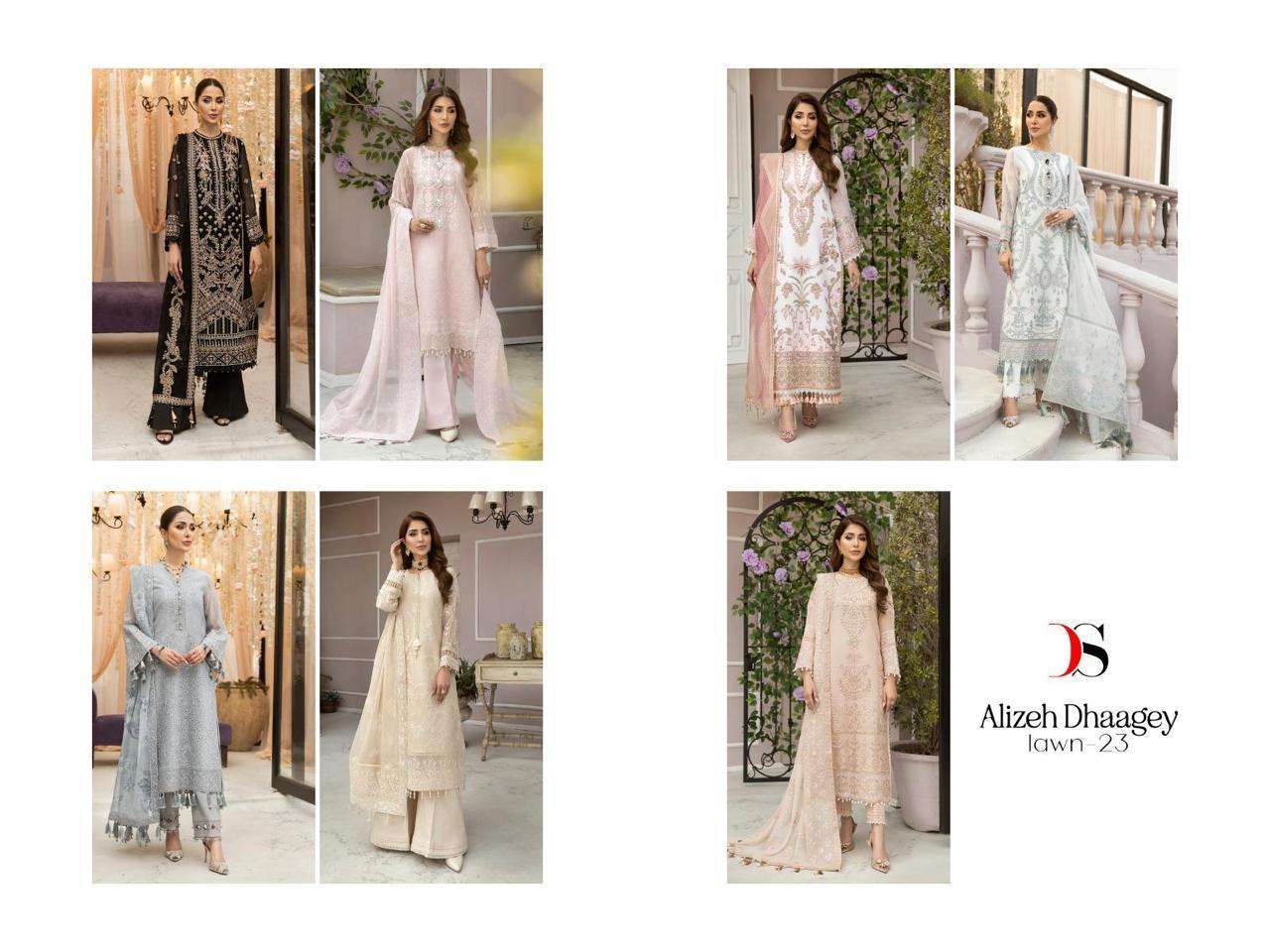 DEEPSY SUITS  ALIZEH DHAAGEY LAWN-23 Salwar Kameez Wholesale catalog