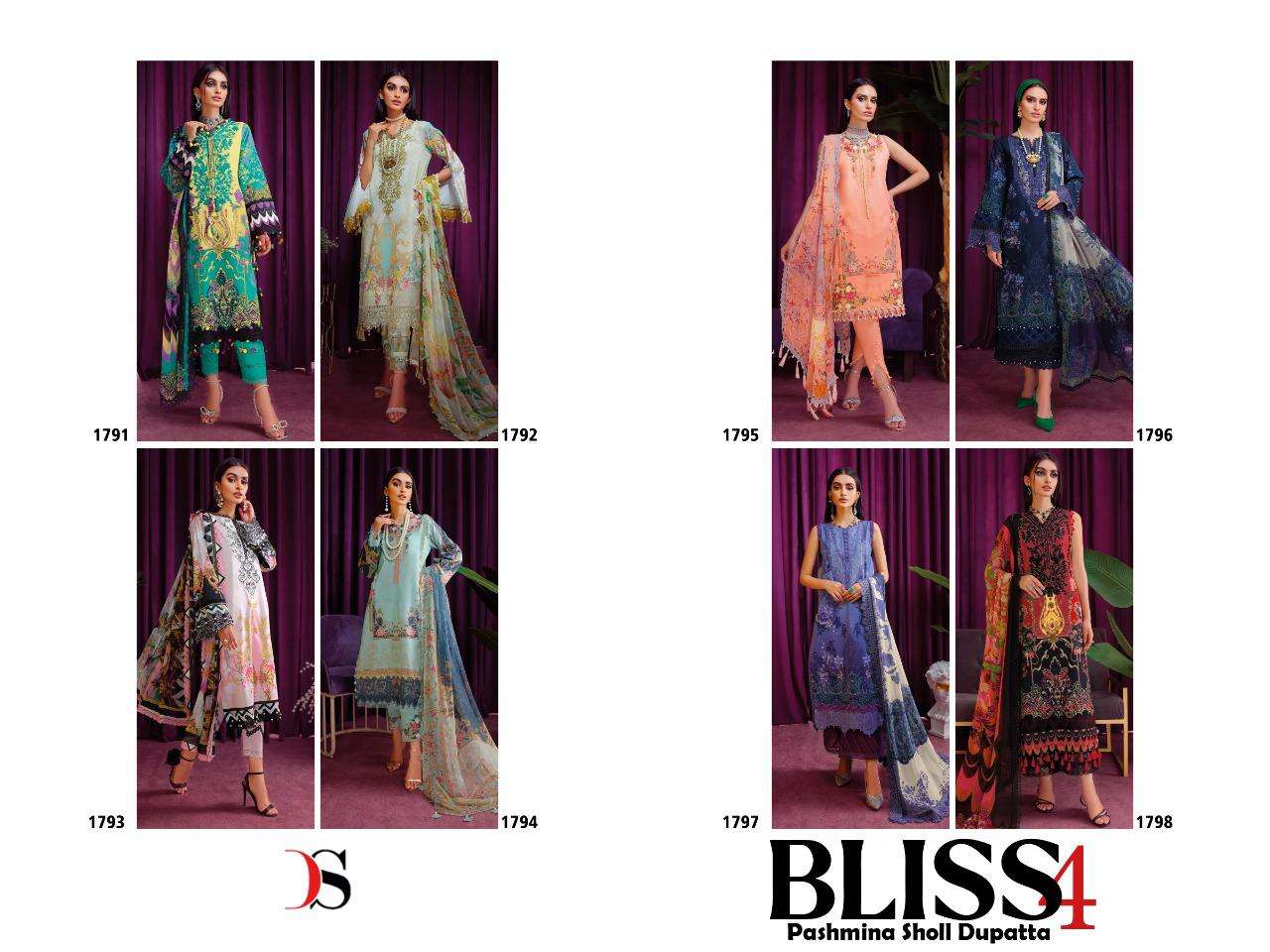 DEEPSY SUITS Bliss 22 Pasmina  with embroidery  Salwar Kameez Wholesale catalog