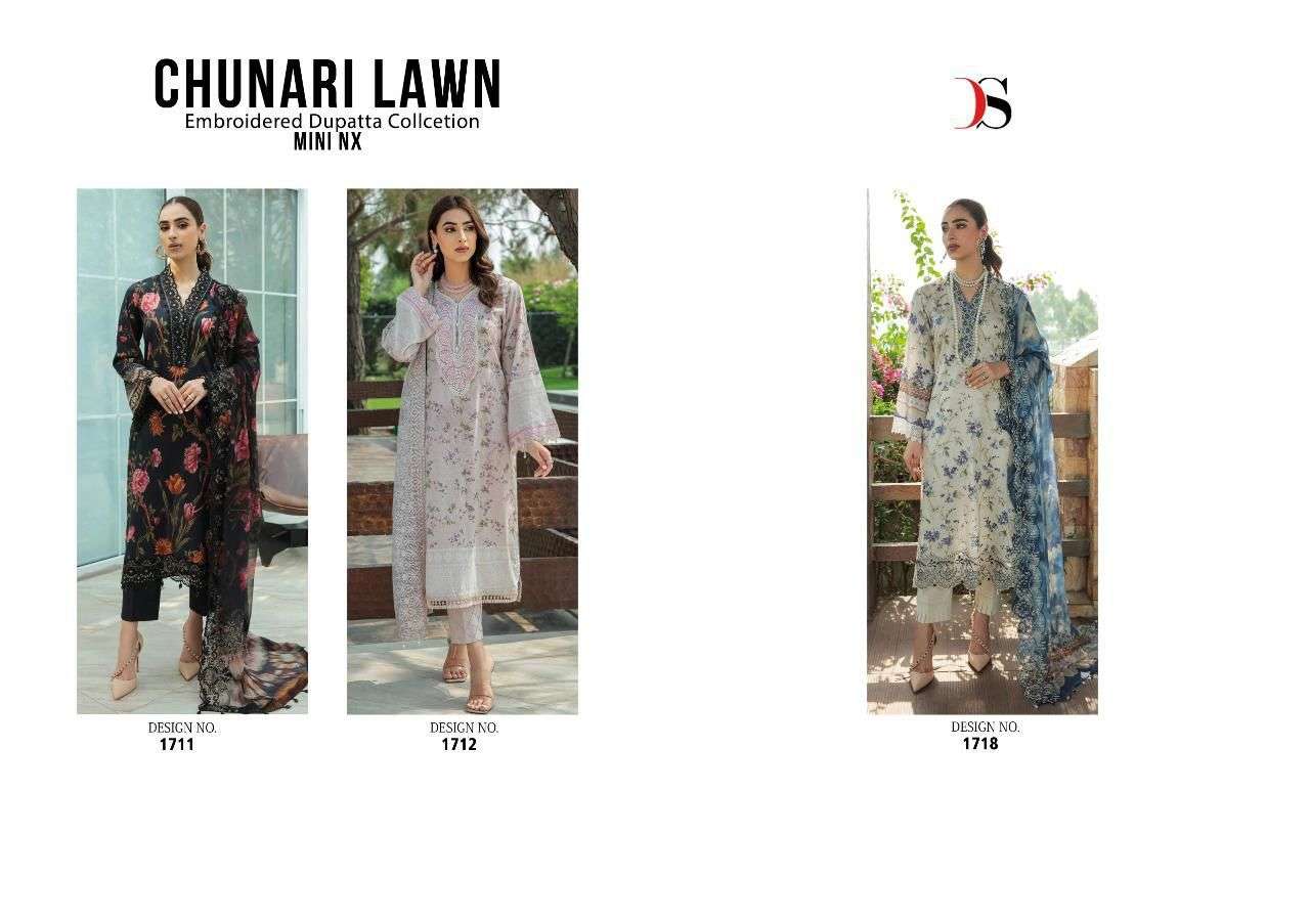 DEEPSY SUITS  Chunari lawn Mini Nx embroidered cotton Mal -Mal dupatta Salwar Kameez Wholesale catalog