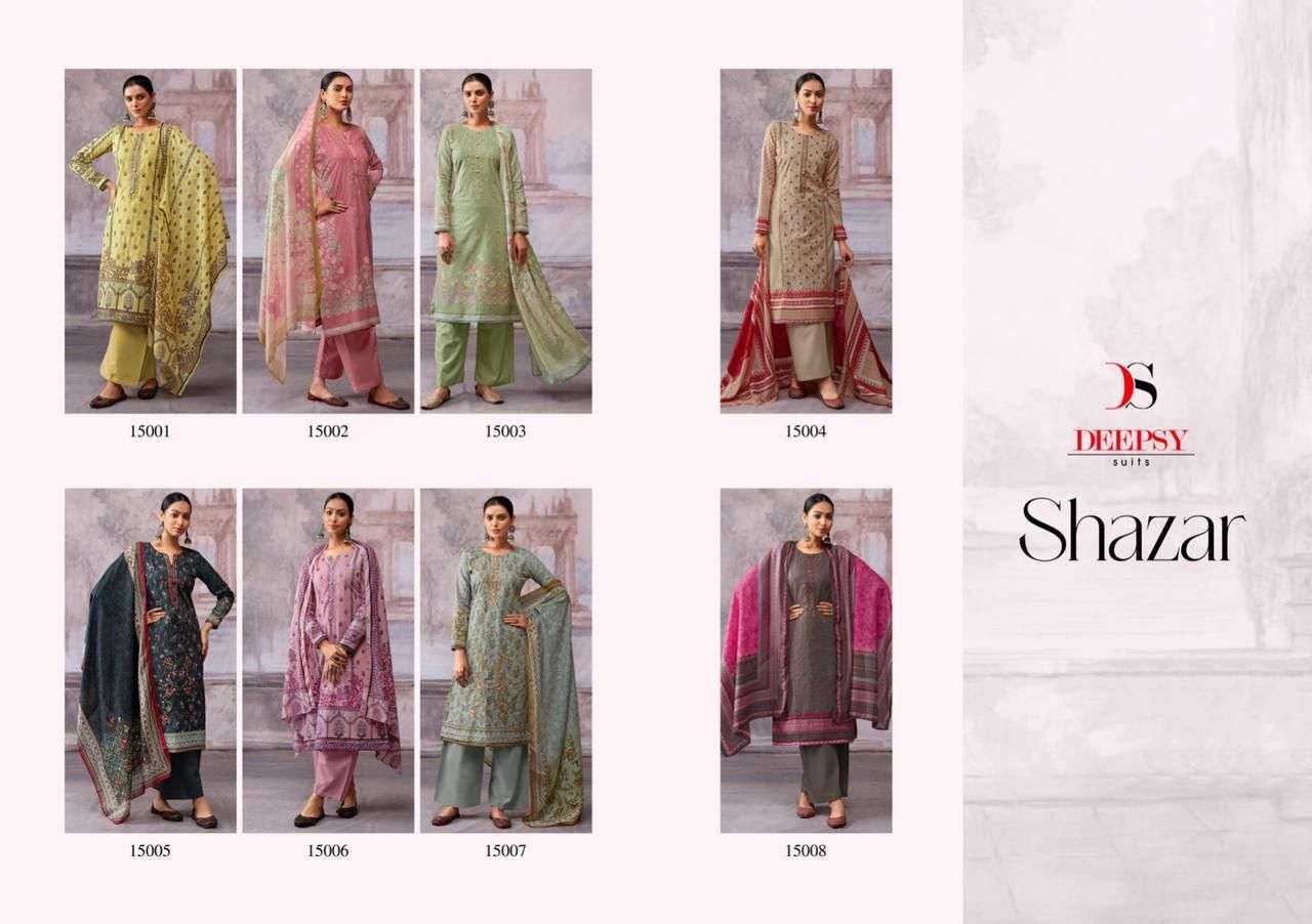 DEEPSY SUITS  SHAZAR  Pure cotton with heavy  self embroidery  Salwar Kameez Wholesale catalog