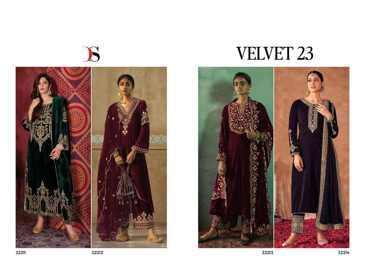 DEEPSY SUITS VELVET-23 by Salwar Kameez Wholesale catalog