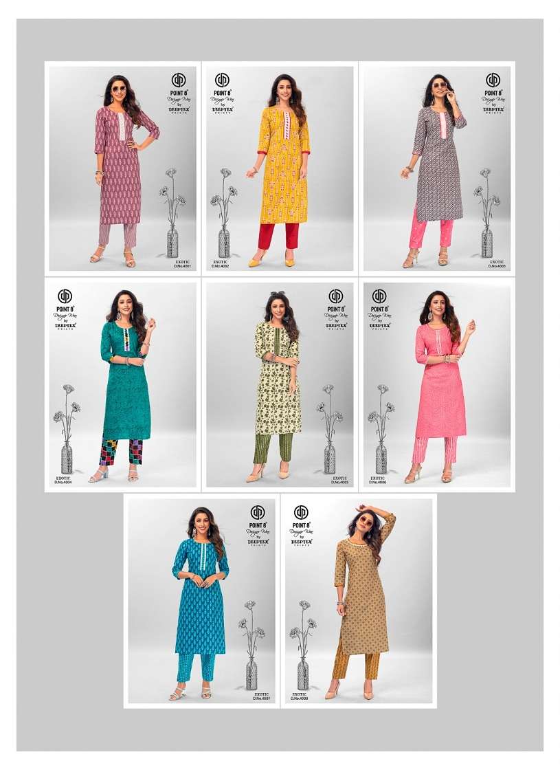 Deeptex Exotic Vol-4 – Kurti With Pant - Wholesale Catalog