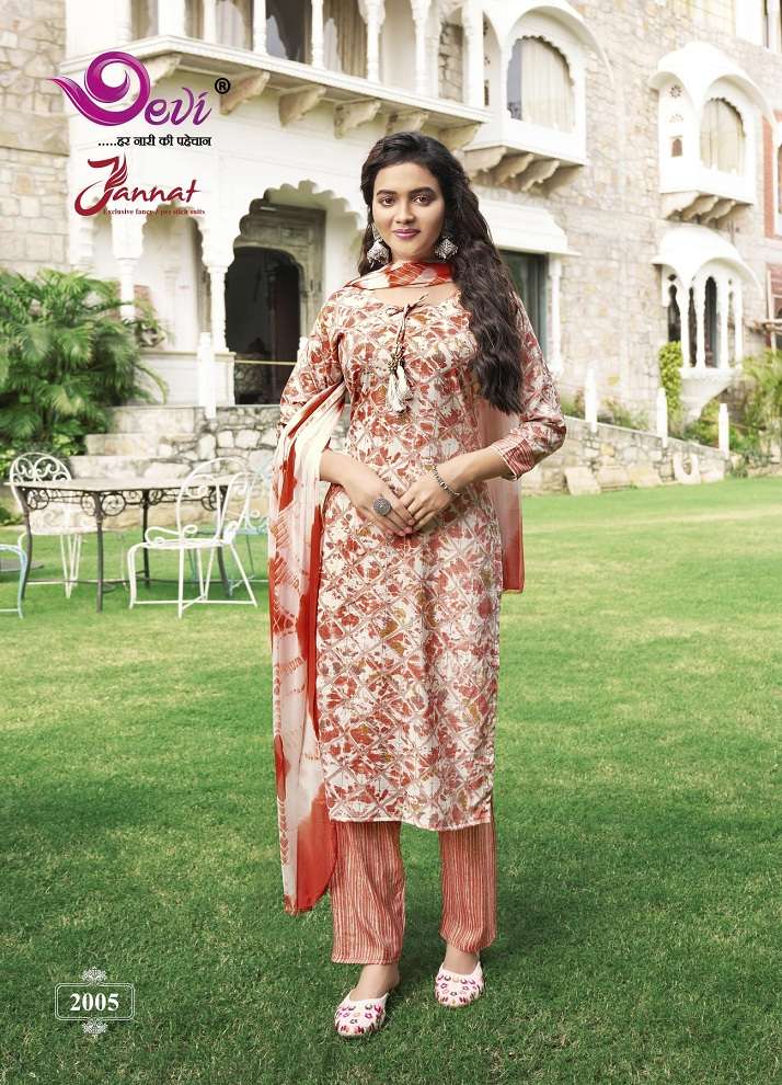 Devi Jannat Vol-2 - Kurti Pant With Dupatta  - Wholesale Catalog