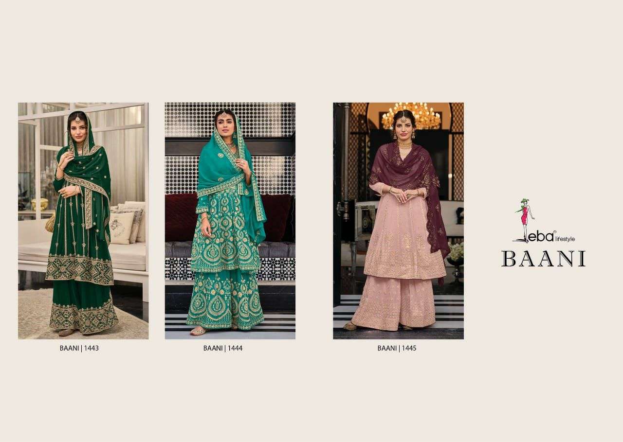 Eba lifestyle BAANI Chinon & georgette Salwar Kameez Wholesale catalog