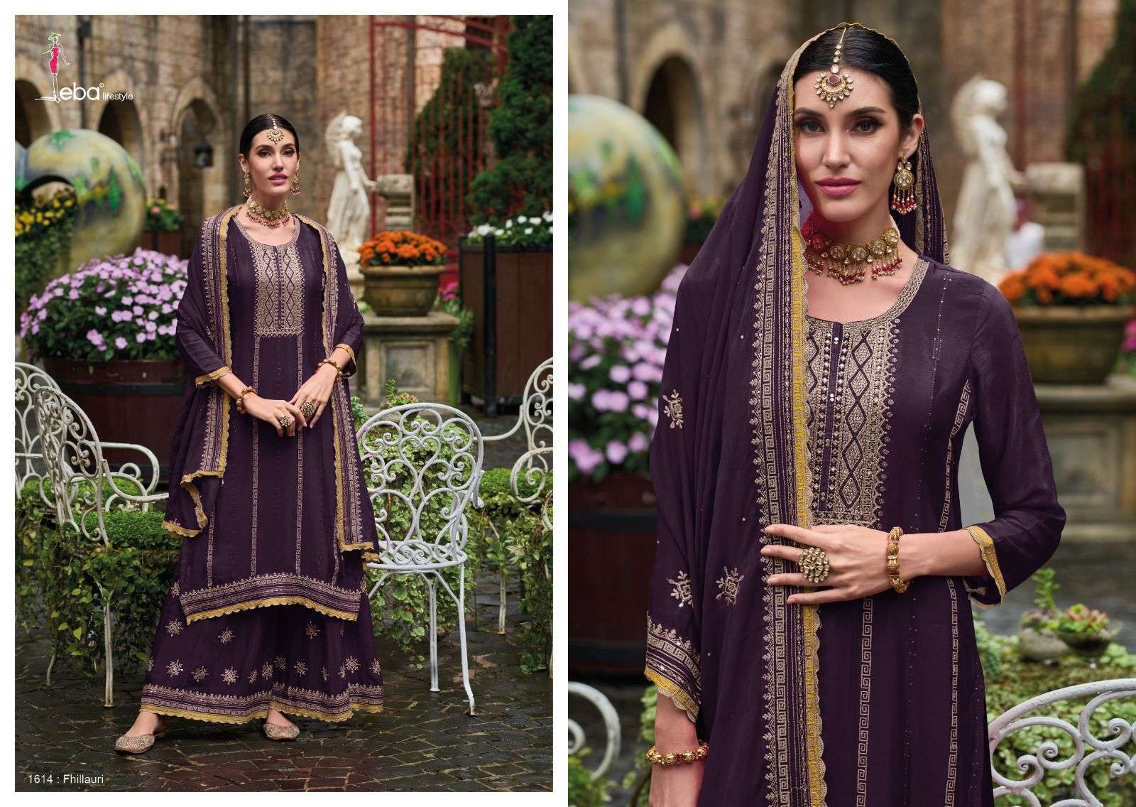 Fhillauri Heavy Chinon with emboidery & hand work Salwar Kameez Wholesale catalog