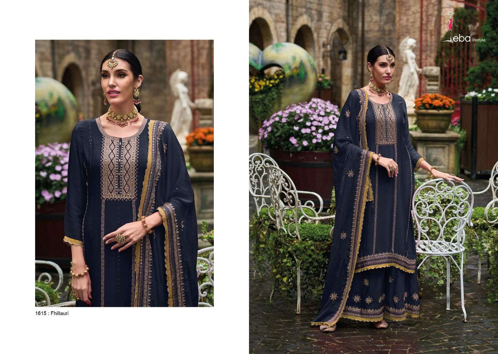 Fhillauri Heavy Chinon with emboidery & hand work Salwar Kameez Wholesale catalog