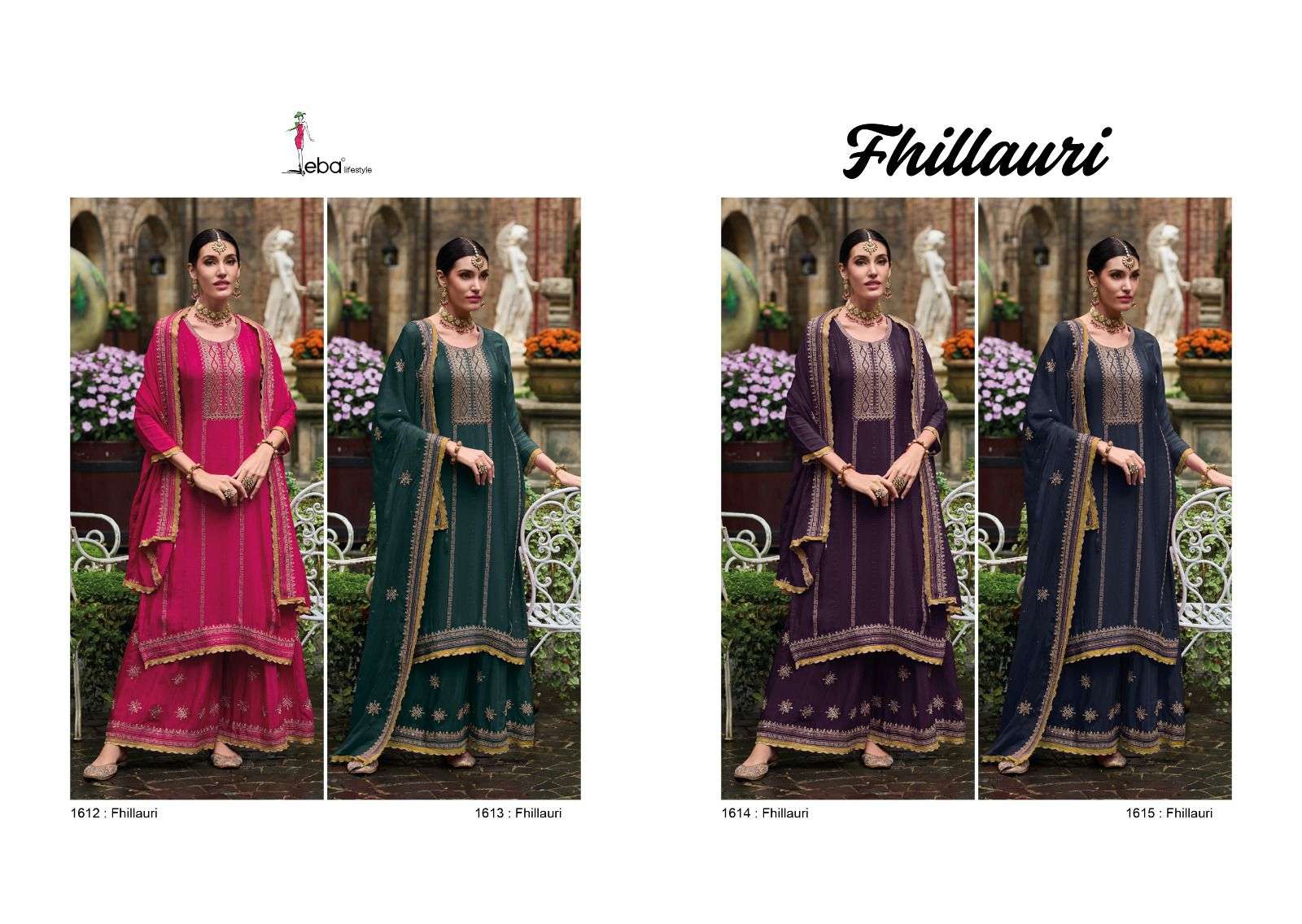 Fhillauri Heavy Chinon with emboidery & hand work Salwar Kameez Wholesale catalog