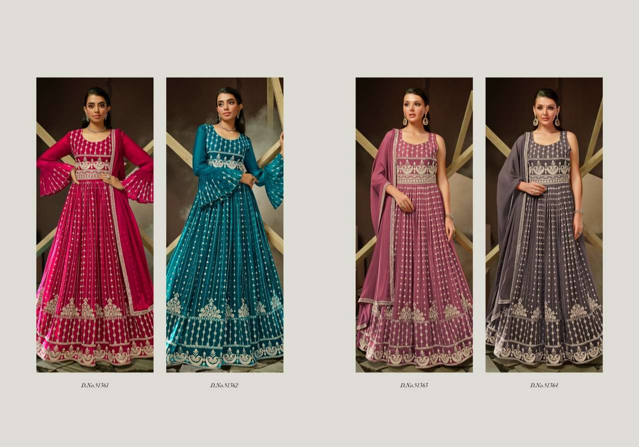 FIONA FALAK GORGETTE  Long Gown Kurti Wholesale catalog
