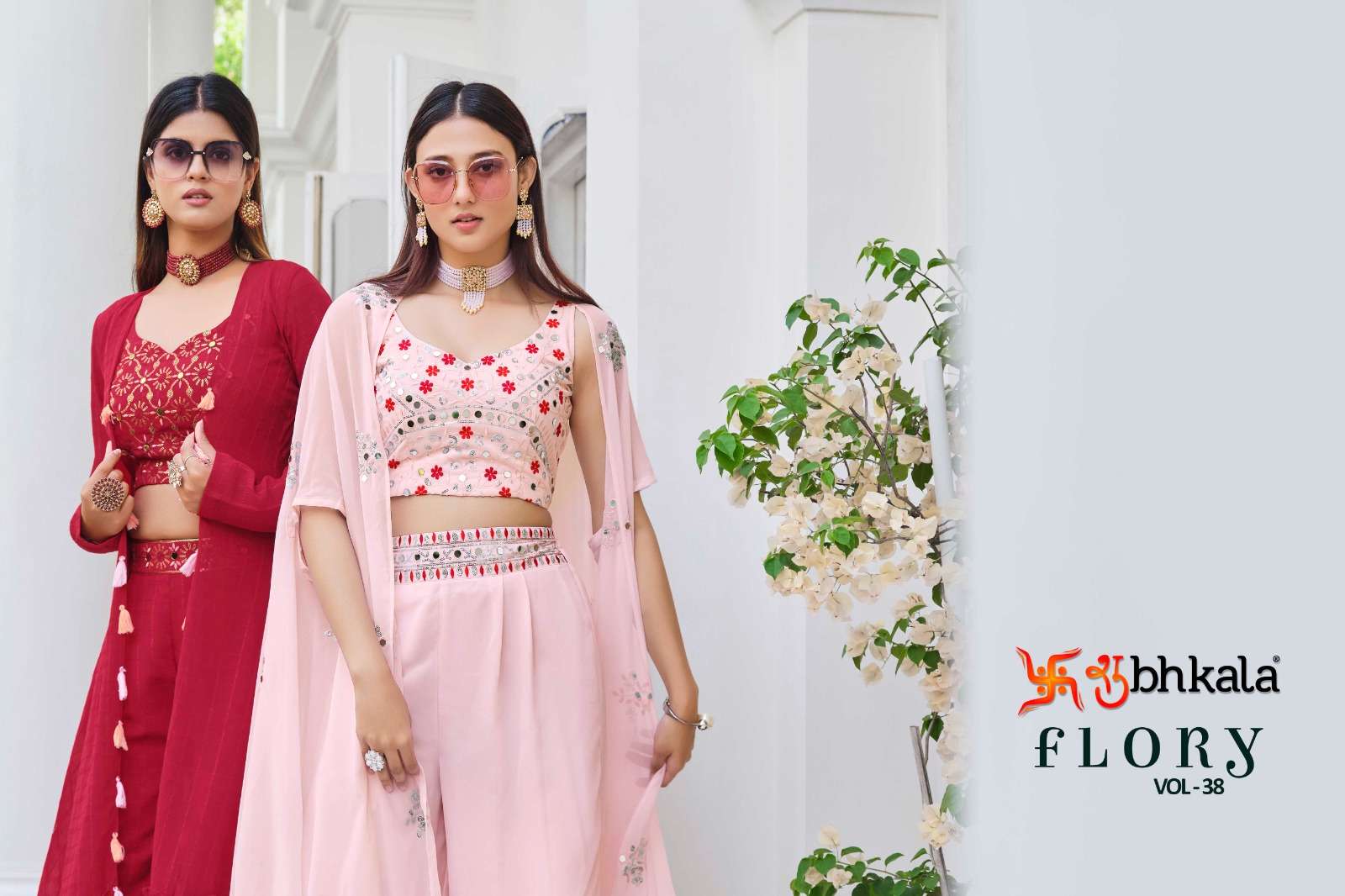 FLORY VOL. 38 mbroidered Stitched Koti Style Palazzo Co-Ords Set Kurti Wholesale catalog
