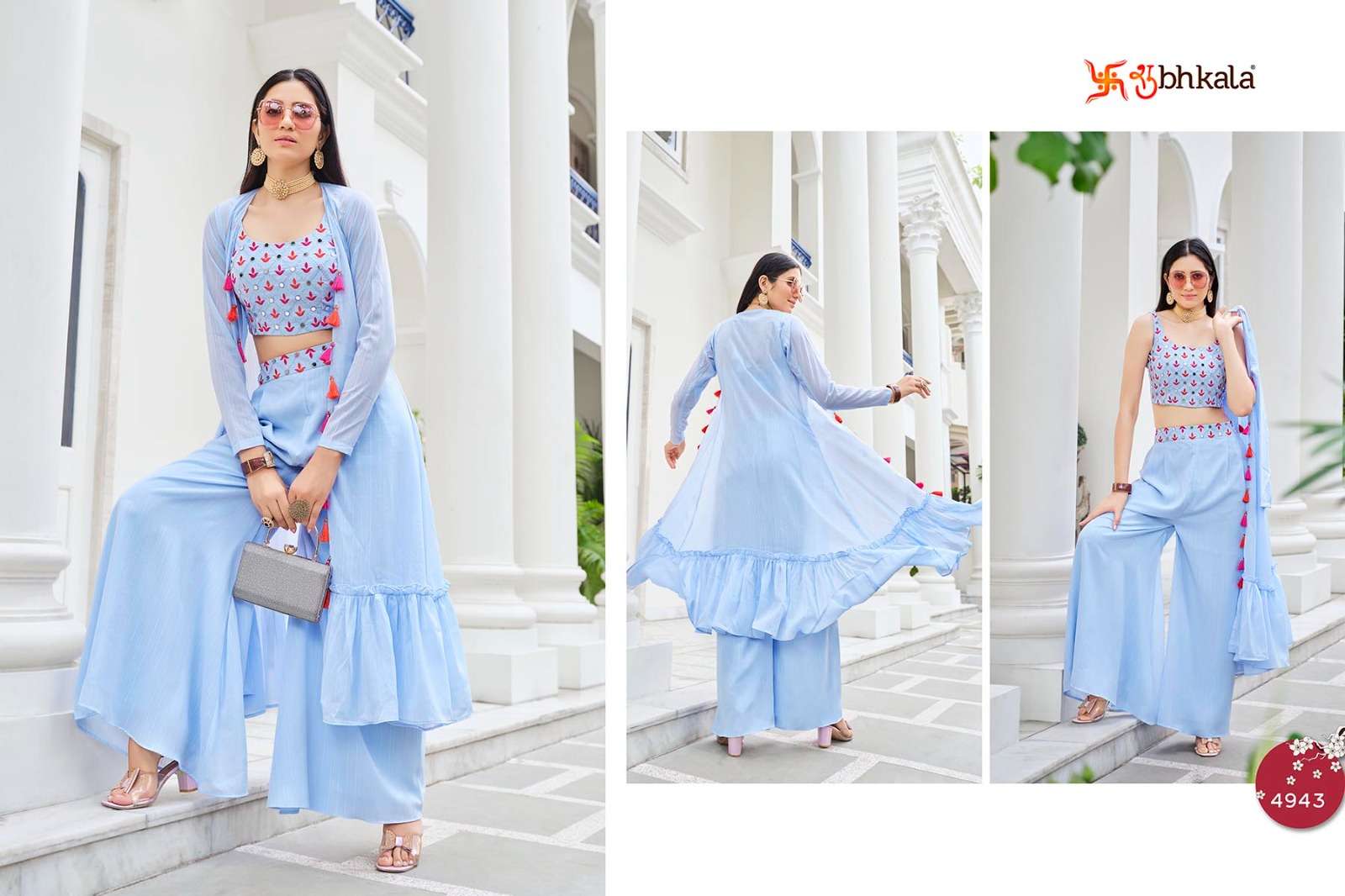 FLORY VOL. 38 mbroidered Stitched Koti Style Palazzo Co-Ords Set Kurti Wholesale catalog