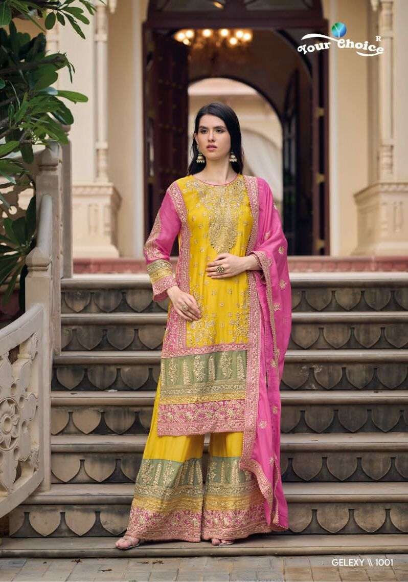 GALAXY semi pure Chinon readymade Salwar Kameez Wholesale catalog