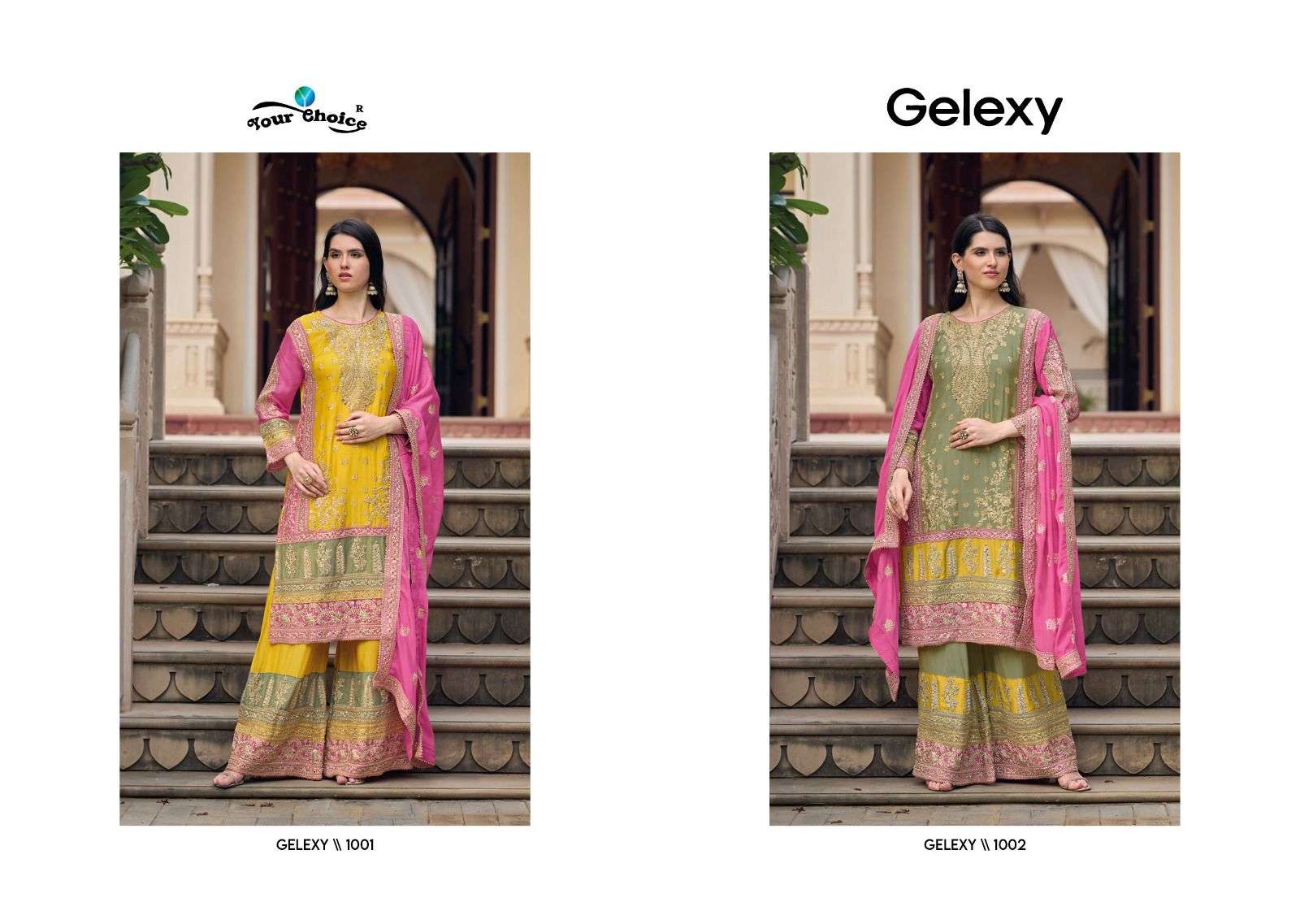 GALAXY semi pure Chinon readymade Salwar Kameez Wholesale catalog