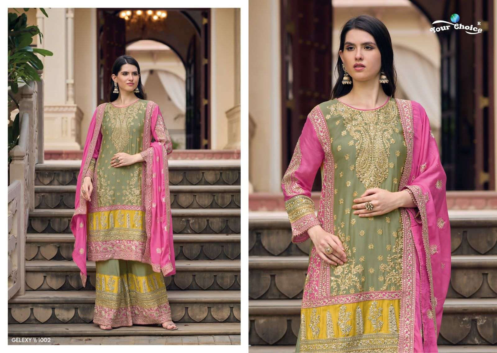 GALAXY semi pure Chinon readymade Salwar Kameez Wholesale catalog